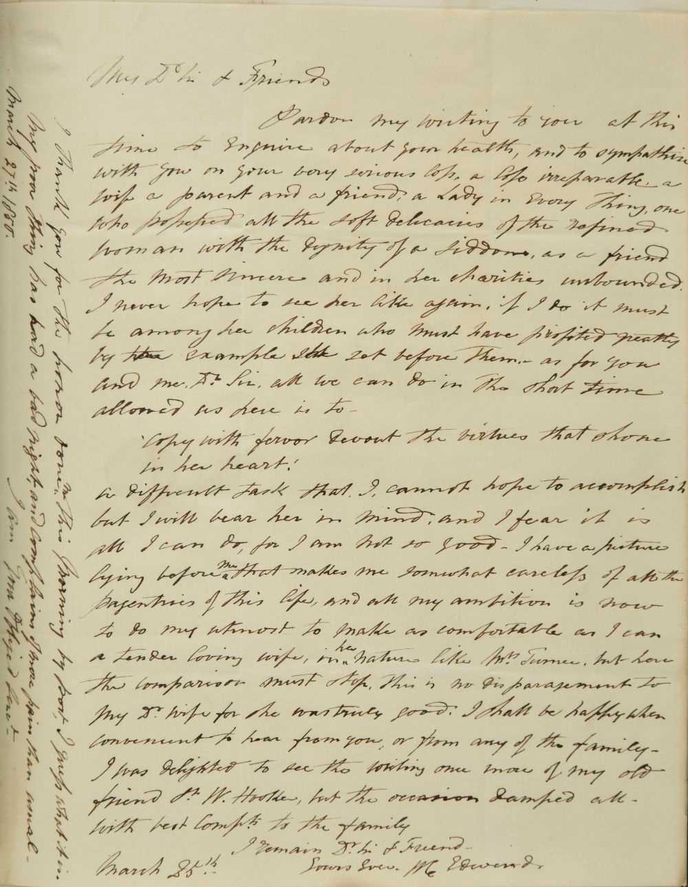 Lot 324 - Turner (Mary Dawson, 1774-1850). A bound collection of 71 letters of condolence