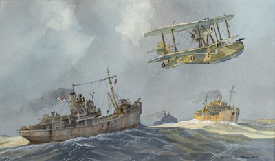 Lot 128 - Barnes (Barry. K., 20th/21st century). Supermarine Walrus, Royal Navy, watercolour