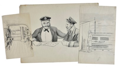 Lot 809 - India. A collection of fourteen pen & ink sketches of the Bengal Pilot Service, circa 1880