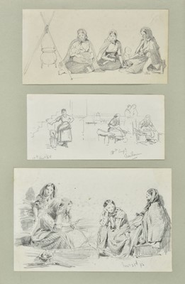 Lot 478 - English School, An album of pencil drawings, 1850-1885