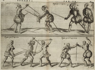 Lot 445 - Agrippa (Camillo). Trattato di scienza d' arme : et vn dialogo in detta materia., Venice, 1568