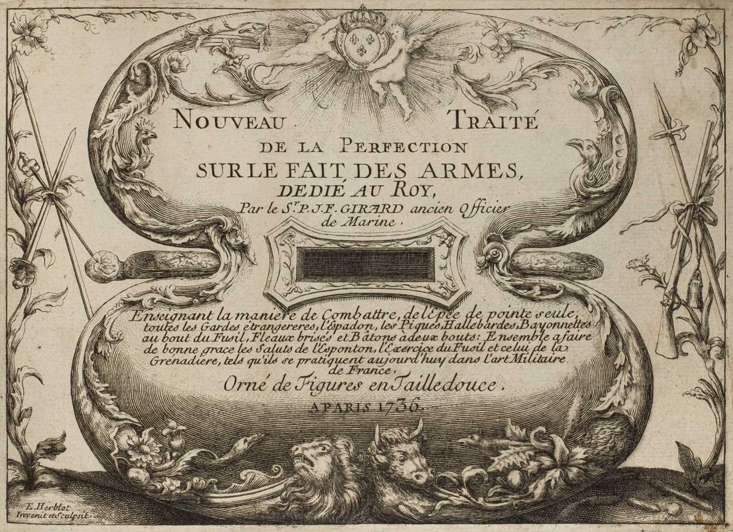Lot 450 - Girard (Pierre). Traité des Armes, 1st edition, Paris, 1737