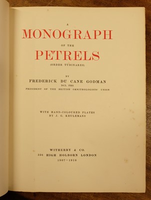 Lot 234 - Godman (Frederick Du Cane). A Monograph of the Petrels, 2 volumes, 1st edition, 1907-10