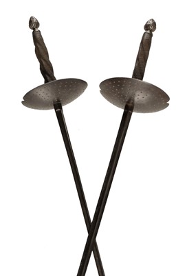 Lot 12 - Swords. A pair of 19th century fencing swords by Henry Wilkinson
