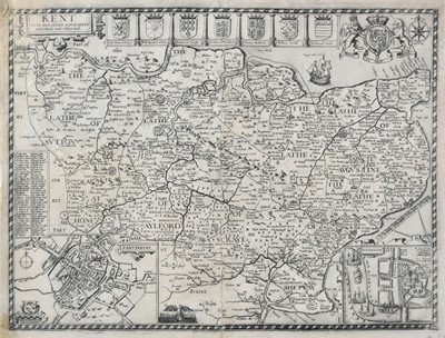 Lot 6 - British county maps. A mixed collection of approximately forty maps, 17th - 19th century