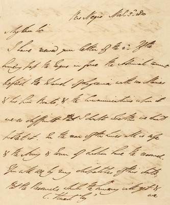 Lot 65 - Wellington (Duke of). Autograph letter signed to Sir Charles Stuart, Pero Negro, Portugal, 1810