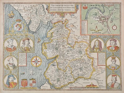 Lot 53 - Lancashire. Speed (John), The Countie Palatine of Lancaster..., 1676