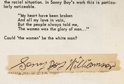 Lot 399 - Williamson (Sonny Boy). Signed programme, American Folk Blues Festival 1963 plus others