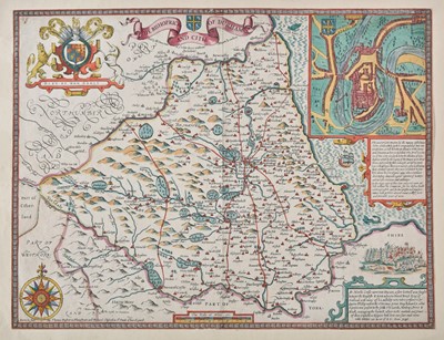 Lot 32 - Durham. Speed (John), The Bishoprick and Citie of Durham, 1676
