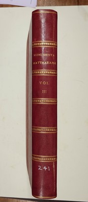 Lot 384 - Venuti (Ridolfino). Vetera Monumenta quae in Hortis Caelimontanis, 3 vols., Rome, 1776-79