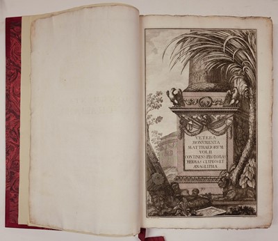 Lot 384 - Venuti (Ridolfino). Vetera Monumenta quae in Hortis Caelimontanis, 3 vols., Rome, 1776-79