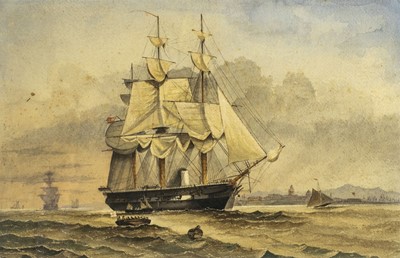 Lot 819 - Steam Clippers. A pair of watercolours, circa 1840s