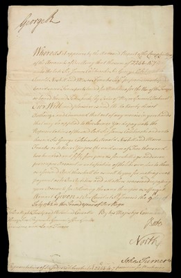 Lot 587 - George III (1738-1820, King of Great Britain and Ireland). Document Signed, 1762
