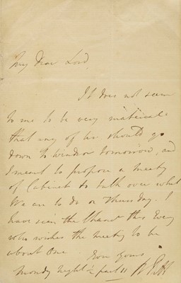 Lot 593 - Pitt (William, 1759-1806, 'The Younger'). ALS, no date
