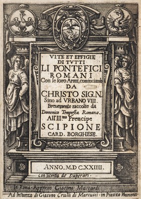 Lot 561 - Tempesta (Domenico). Vite et effigie di tutti li pontefici romani, Rome, 1624