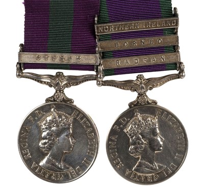 Lot 22 - General Service Medal. A pair of medals - Corporal E. Swain, Royal Signals