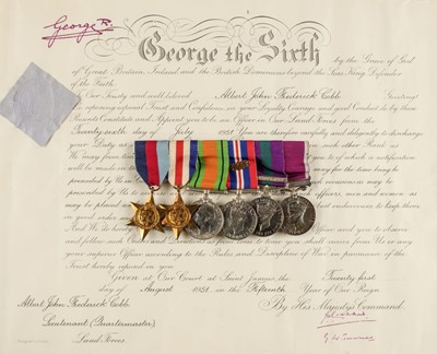 Lot 32 - WWII group of medals - Major A.J. Cobb, RASC