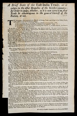 Lot 147 - East India Company. A Brief State of the East India Trade, [London, 1715?]