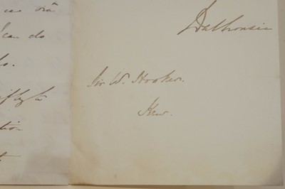 Lot 146 - Dalhousie (Marquess of). Autograph letter signed to Sir William Hooker, 1849, & other Indian letters