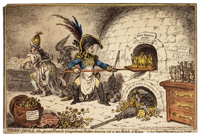 Lot 326 - Gillray (James, 1757-1815). Tiddy-Doll, The great French Ginger-Bread Baker..., 1806