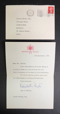 Lot 608 - Philip (Prince, Duke of Edinburgh, 1921-). Typed Letter Signed, 13 September 1979