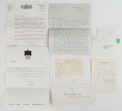 Lot 640 - Olivier (Laurence, 1907-1989). A group of 7 Letters Signed, 1961-84