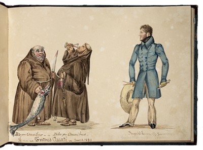 Lot 158 - Italy. Album of watercolours, 1829, ex libris Thomas Ashby (1874-1931)