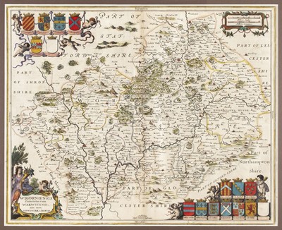Lot 131 - Worcestershire & Warwickshire. Jansson (Jan), Wigorniensis comitatus cum Warwicensi..., circa 1650