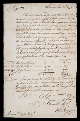 Lot 726 - Military & Naval Autographs. An assorted collection, 18th/19th c.