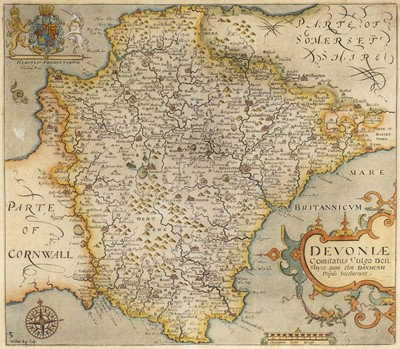 Lot 25 - Devonshire. Saxton Christopher & Kip William), Devoniae comitatus vuldo Denshyre, 1637
