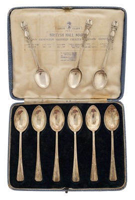 Lot 218 - Liberty & Co.  Silver spoons designed by Archibald Knox