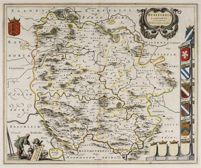 Lot 47 - Herefordshire. Blaeu (Johannes), Herefordia Comitatus Hereford-Shire, circa 1650