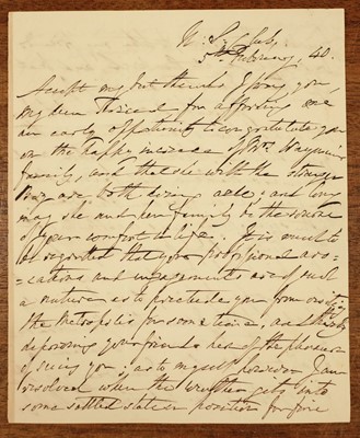 Lot 711 - Beatty (Sir William, 1773-1842). Autograph letter to Page Nicol Scott, 1840