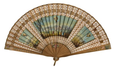 Lot 81 - Ballooning. 18th century fan commemorating air ballooning in France, 1783