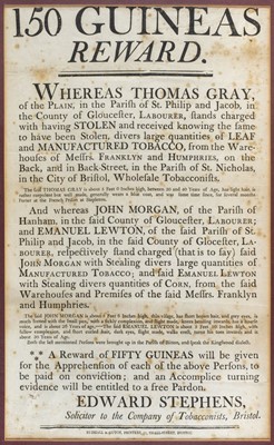 Lot 663 - Bristol Reward Poster, circa 1802