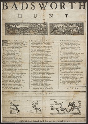 Lot 660 - Badsworth Hunt. Broadside, circa 1750