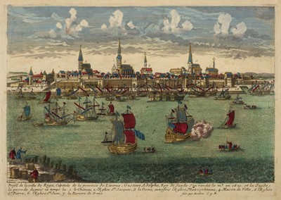 Lot 126 - Latvia, the city of Riga. Aveline (Antoine), Profil de la ville de Riga, 1710