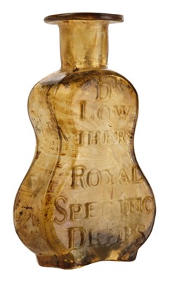 Lot 86 - Bottle. An 18th century glass medicine bottle - Dr Lowther's Drops, 1757