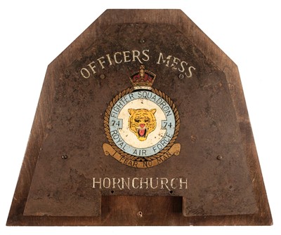 Lot 86 - Royal Air Force. A WWII armour plate from a Hawker Hurricane of 74 Squadron