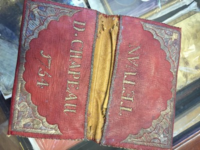 Lot 145 - Pocket Book. An 18th century Moroccan leather wallet, Tetouan, 1754