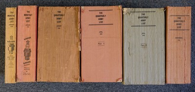 Lot 790 - Army Lists. The Monthly Army List, January 1939, January 1940, January 1942, April 1945, ...