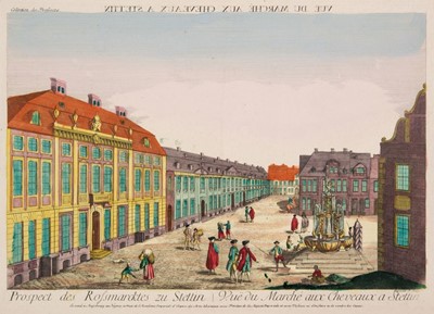 Lot 231 - Szczecin/Poland. Reidel (Gottlieb Friedrich), Prospect des Rossmarcktes zu Stettin, circa 1780