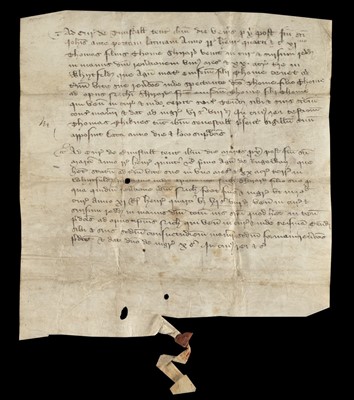 Lot 651 - Court Roll: Tunstall, Staffordshire, 1410 & 1413