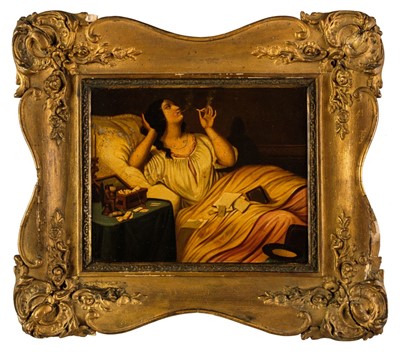 Lot 440 - Continental School. Young Woman Smoking, possibly Spanish, circa 1860s