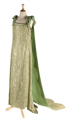 Lot 266 - Dress. A 1920s evening gown and train, and a 1920s coat dress