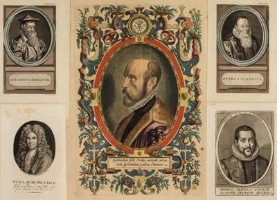 Lot 102 - Cartographers. A collection of thirteen portraits of cartographers, 16th - 19th century