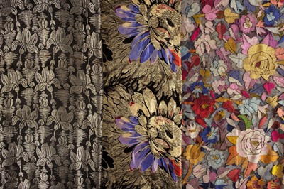 Lot 281 - Shawls. A large lurex shawl, 1920s, and 2 others