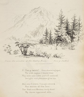Lot 18 - North Wales. An illustrated manuscript journal, by Isabella Nicholson, 1837
