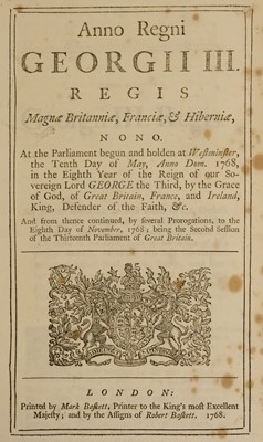 Lot 199 - America. Collection of Acts of Parliament relating to America, mostly 18th century