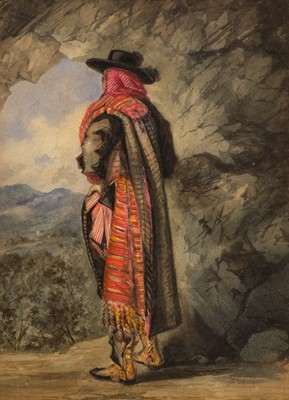 Lot 499 - Follower of John Frederick Lewis (1805-1876). Portrait of a Mexican man, mid 19th century